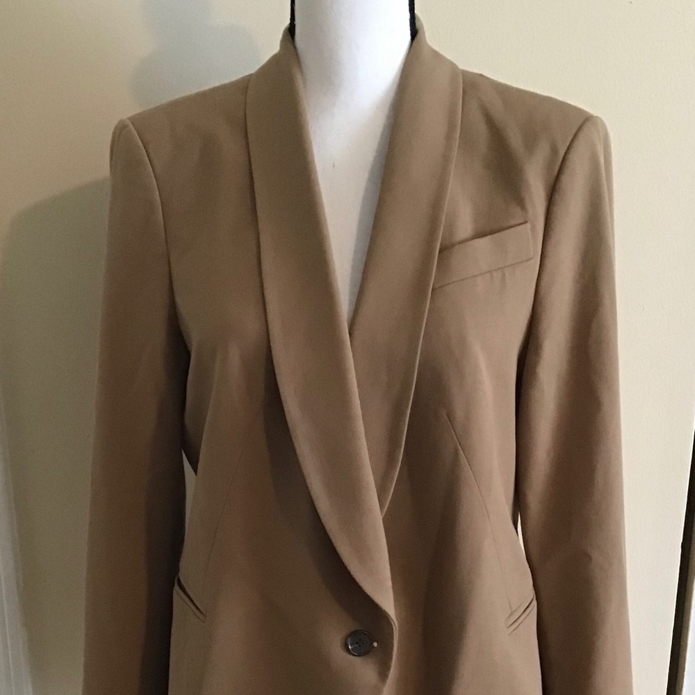 Tailored Shawl Collar Women's Blazer - Tan